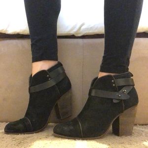 Rag & Bone Black Suede Harrow Ankle Booties